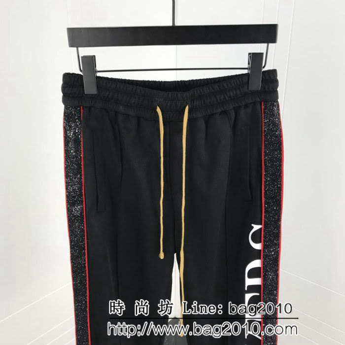 AMIRI 19早春 側邊閃粉珠片織帶 紅色運動褲 定制原版織帶 閃粉珠片印花 男女同款 ydi2417